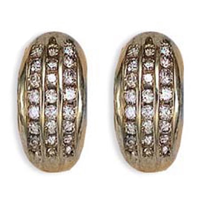 14k Solid Gold Round Diamond Huggie Earrings (0.96.cts.tw)