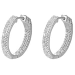 14k Gold Round Diamond In And Out Huggie Earrings (1.32.cts.tw)