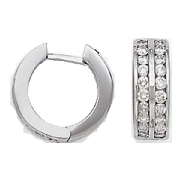 14k Solid Gold Round Diamond Huggies Earring (0.80.ct.tw)