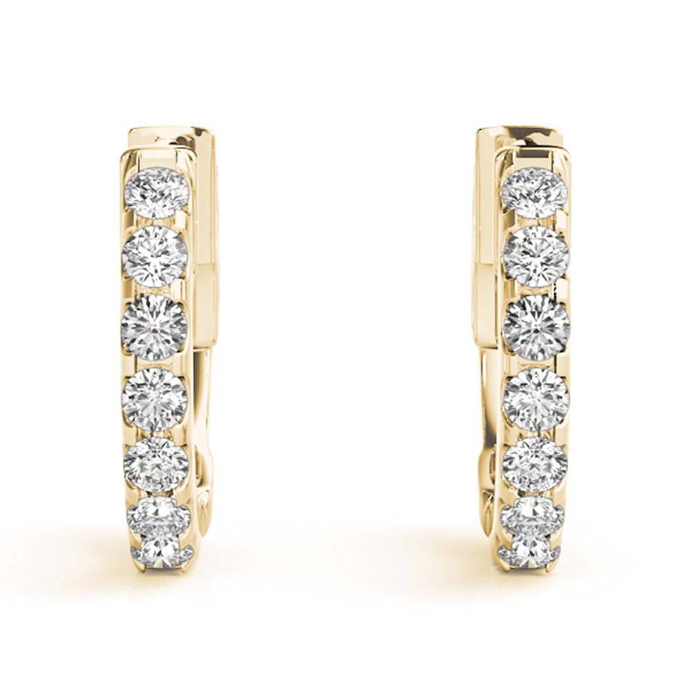 14k Round Lab Grown Diamond Huggie Earring (0.30.ct.tw)