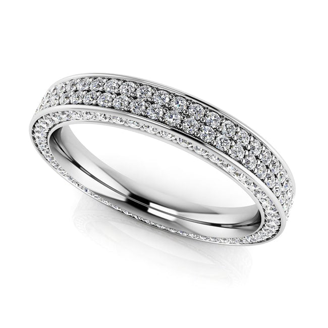 14k  White Gold Double Row Diamond Eternity band (1.07.cts.tw)