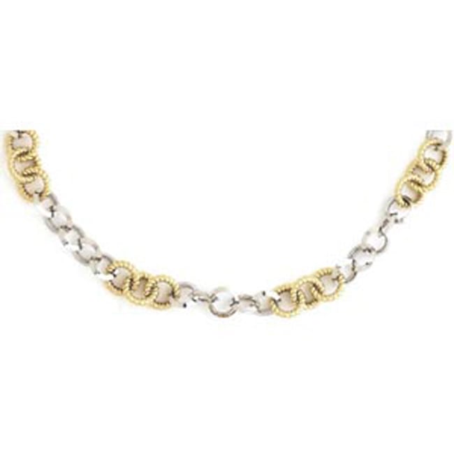 14k Gold Two-Tone Contempo Corinthian Necklace (21.0.gr.tw)