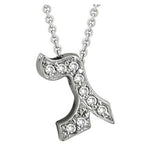 14k Gold Diamond Initial Hebrew Letter Gimel Necklace (0.20.ct.tw)