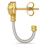 14k Solid Gold Diamond Half Hoop Earrings (0.50.ct.tw) - JewelryNest
