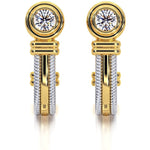 14k Solid Gold Diamond Half Hoop Earrings (0.50.ct.tw)