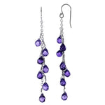 Silver Preciosa Deep-Purple Crystal Chandelier Earring (28.0.cts.tw)