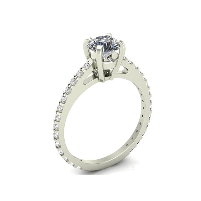 14k Gold Round Cut Solitaire Diamond Ring (0.90.ct.tw)