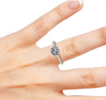 14k Lab-Grown Solitaire Diamond Engagement Ring on Woman Hand (0.90.ct.tw)