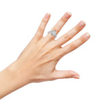 14k White Gold Round Diamond Ring On Woman Hand (1.03.cts.tw)