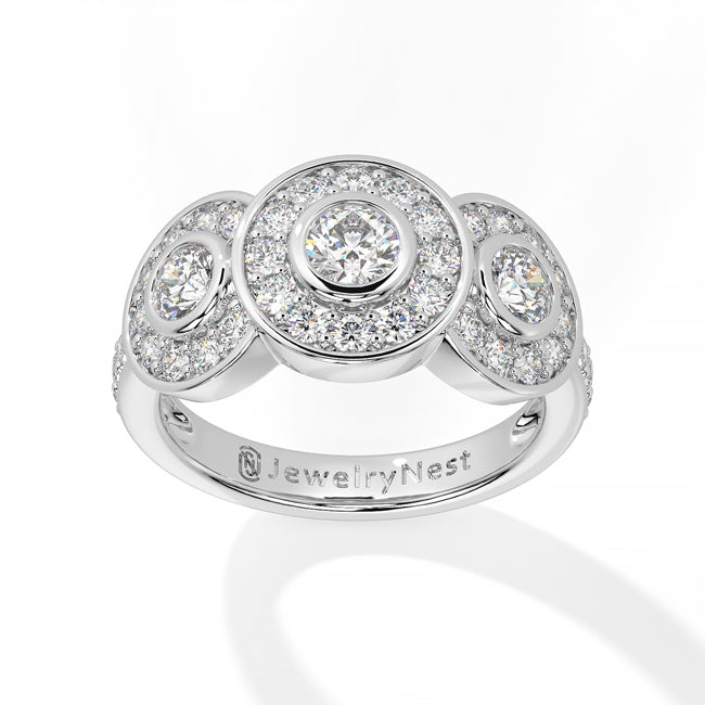 14k White Gold Three Stone Diamond Ring (1.28.cts.tw)