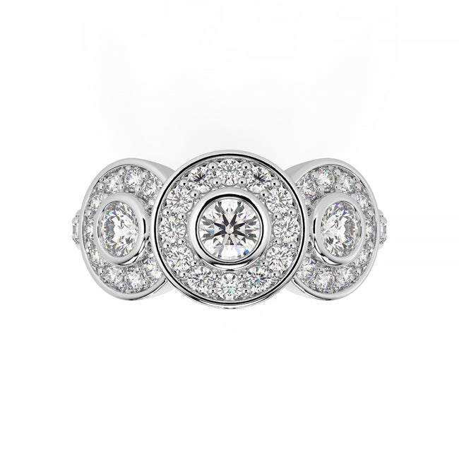 14k White Gold Three Stone Diamond Ring (1.28.cts.tw)