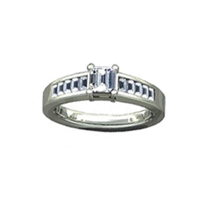 14k Gold Emerald Cut Diamond Ring (1.10.cts.tw)