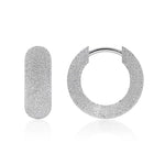 14k Solid White Gold Sparkle Cuddliest Huggie Earrings (4.0 gr.tw)