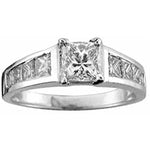 14k White Gold Princess Cut Diamond Band (1.11.cts.tw)