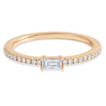 Rose Gold Baguette-Round Diamond Stackable Ring (0.42.ct.tw)