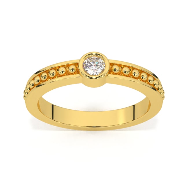 14k Yellow Gold Diamond Solitaire Stackable Rings (0.10.ct.tw)