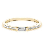 14K Gold Straight Baguette-Round Diamond Stackable Ring (0.30.ct.tw)