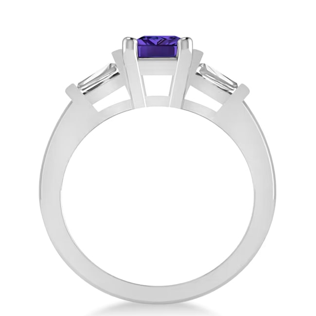 14k White Gold Three Stone Tanzanite Diamond Ring (1.86.cts.tw)