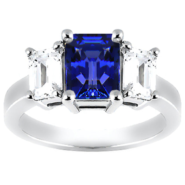 14k Gold Emerald Cut Tanzanite Diamond Ring (3.20.cts.tw)