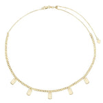 14k Solid Gold Dog Tag Dangle Charm Necklace (8.0.gr.tw)