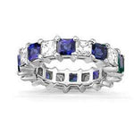 14k Round Diamond Sapphire Eternity Band (1.80.cts.tw)