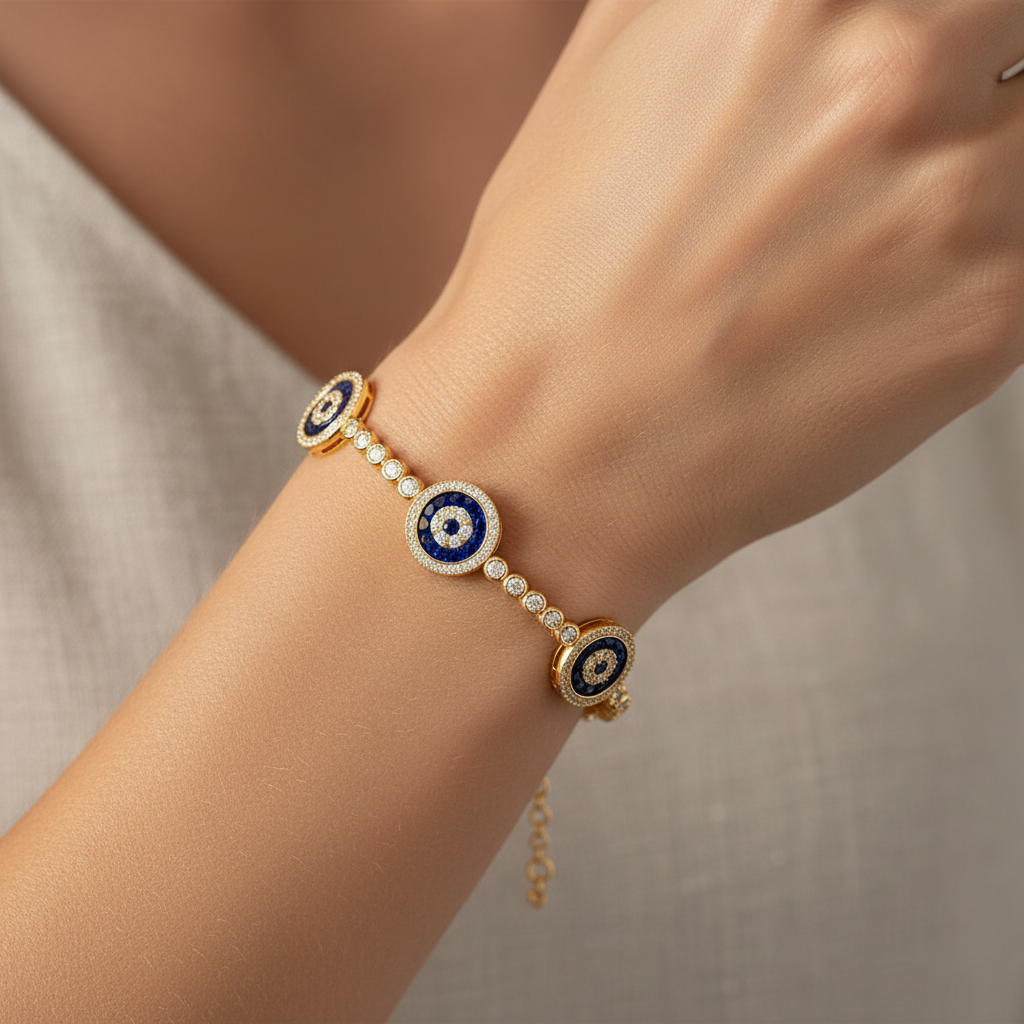 Evil Eye Bracelet - On Wrist