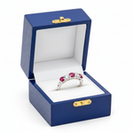 Five-Stone Ruby Diamond Ring in Royal Blue Gift Box