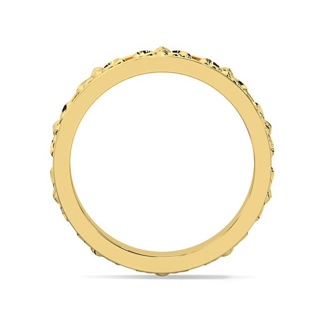 14k Solid Gold Fleur De Lis Unisex Cigar Wedding Band