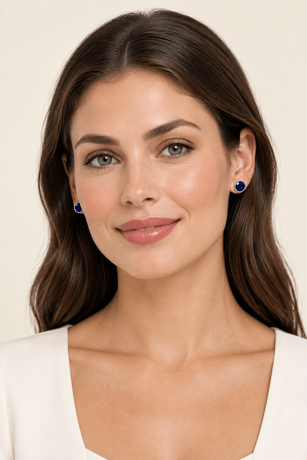 14k Gold Round Bezel Royal Blue Sapphire Stud Earrings – 0.70 ct - JewelryNest LLC