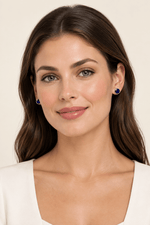 14k Gold Round Bezel Royal Blue Sapphire Stud Earrings – 0.70 ct - JewelryNest LLC