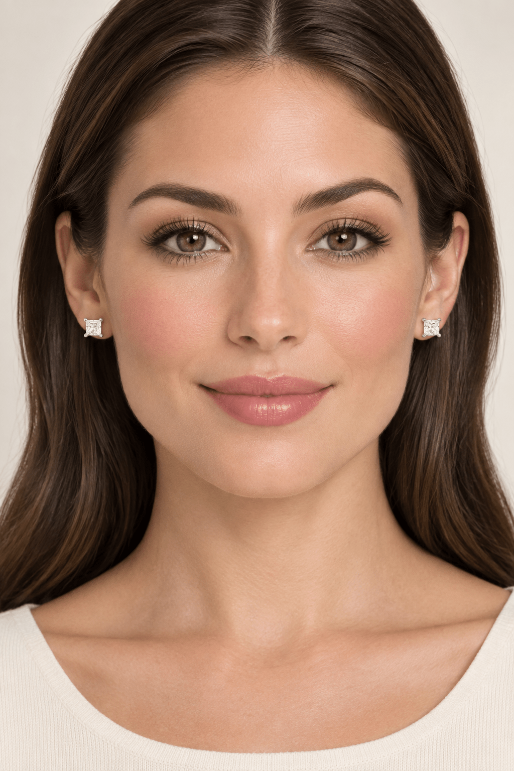 14K Gold Princess Cut Prong Diamond Earring Stud (0.50 ct. tw) - JewelryNest LLC