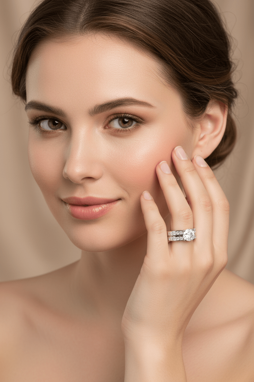 14k Round & Princess-Cut Diamond Bridal Set, 2.70 cts TW - JewelryNest LLC