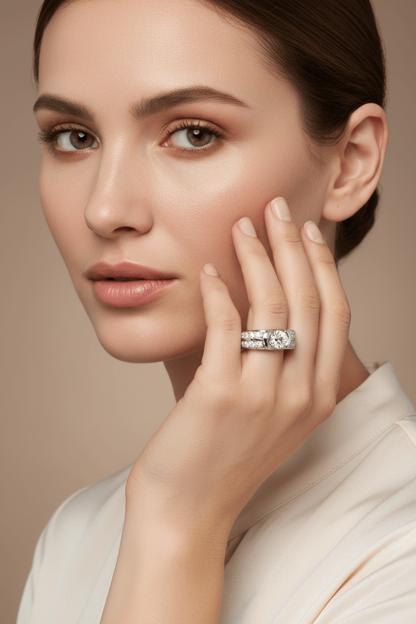 14k Solid Gold Diamond Engagement Ring (1.24.ct.tw) - JewelryNest LLC