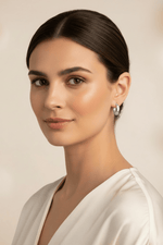 14k Solid Gold Round Diamond Huggie Earrings (0.12.ct.tw) - JewelryNest LLC