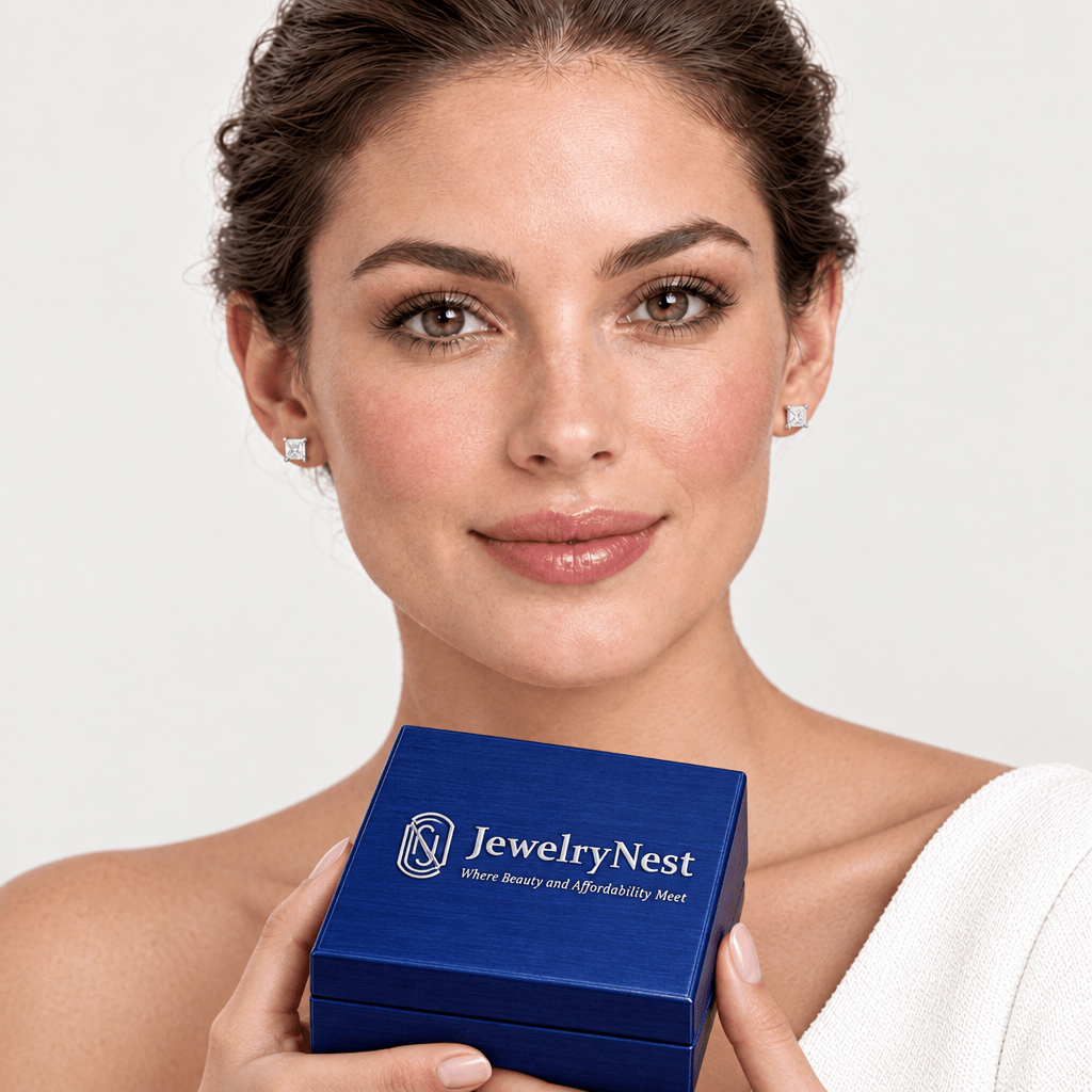 14k Solid Gold Princess Cut Diamond Stud (0.50.ct.tw) - JewelryNest LLC