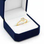 Gold Heart Pavé Ring in Jewelry Box
