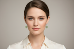 Green Amethyst Earrings on Model
