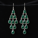 Green Onyx Earrings - Close Up