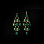 Green Onyx Earrings - Flat Lay