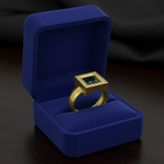 14k gold green tourmaline and diamond fashion ring from JewelryNest displayed in a gift box.