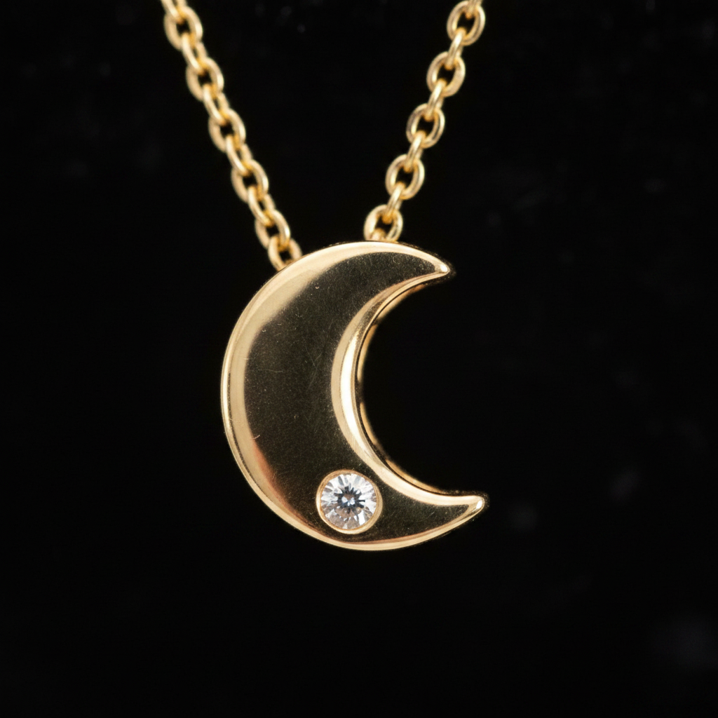 Half Moon Necklace - Close Up