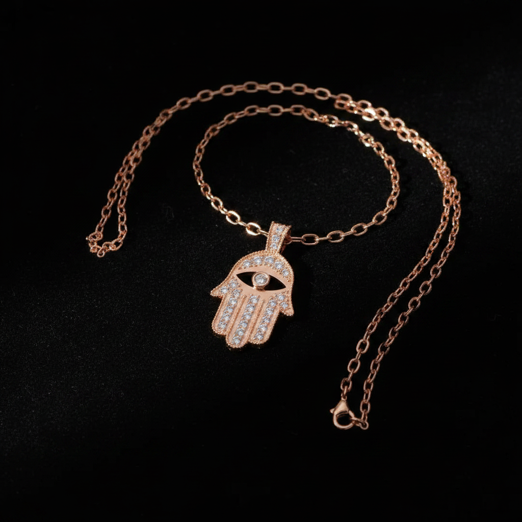 Hamsa Necklace - Flat Lay