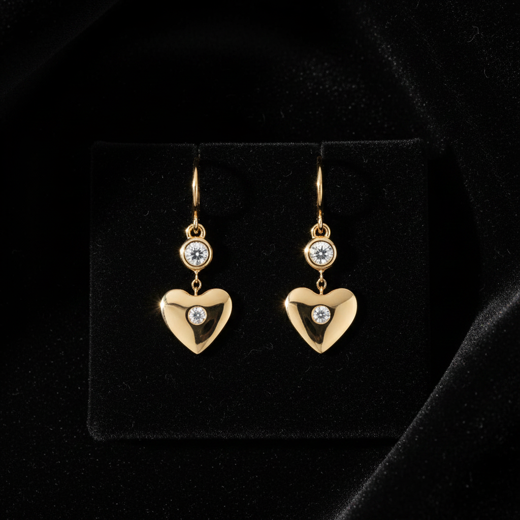Heart Diamond Drop - Flat Lay
