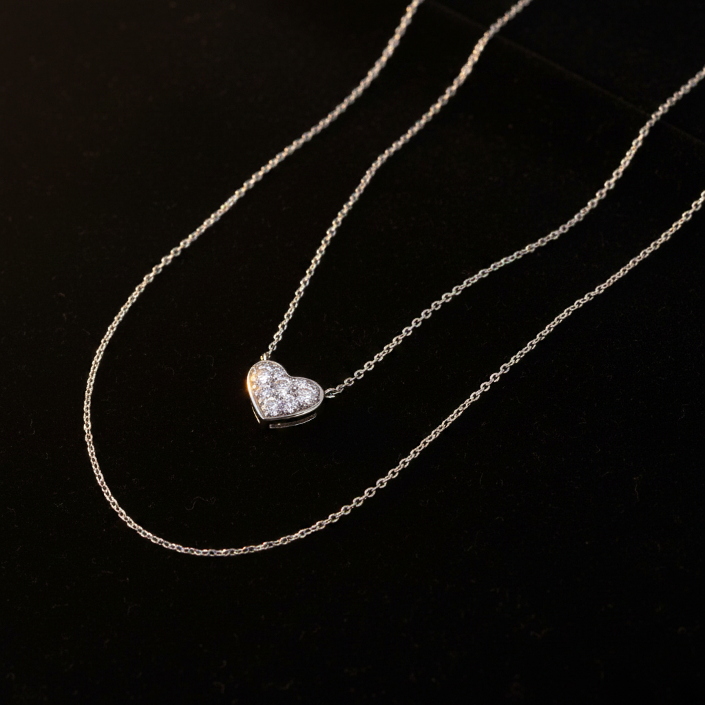 Heart Necklace - Flat Lay