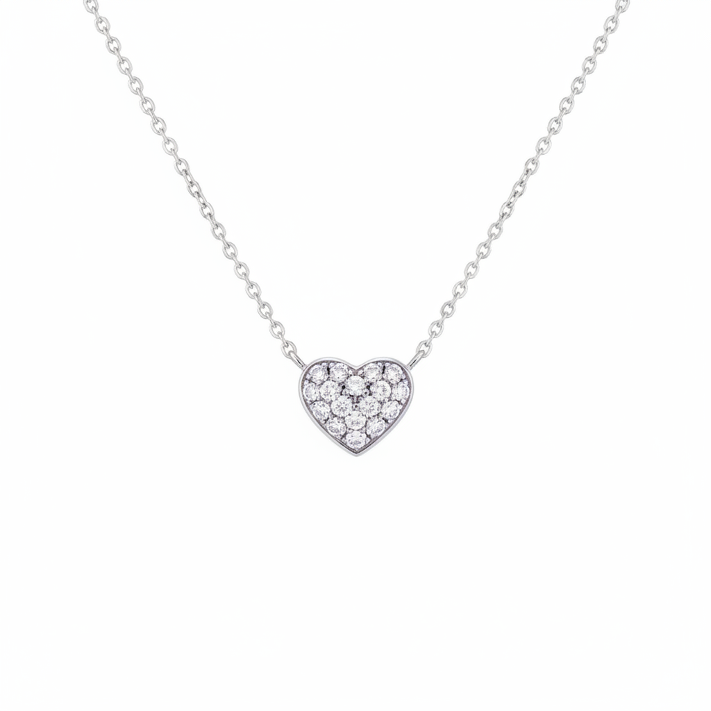 Heart Necklace - White BG