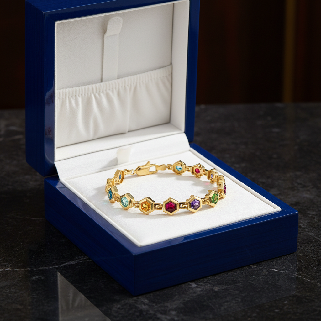 Hexagon Gemstone Bracelet - Jewelry Box