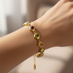 Hexagon Gemstone Bracelet - On Wrist