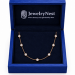 14k Rose Gold Round Diamonds Stationary Necklace (0.70.ct.tw) - JewelryNest LLC