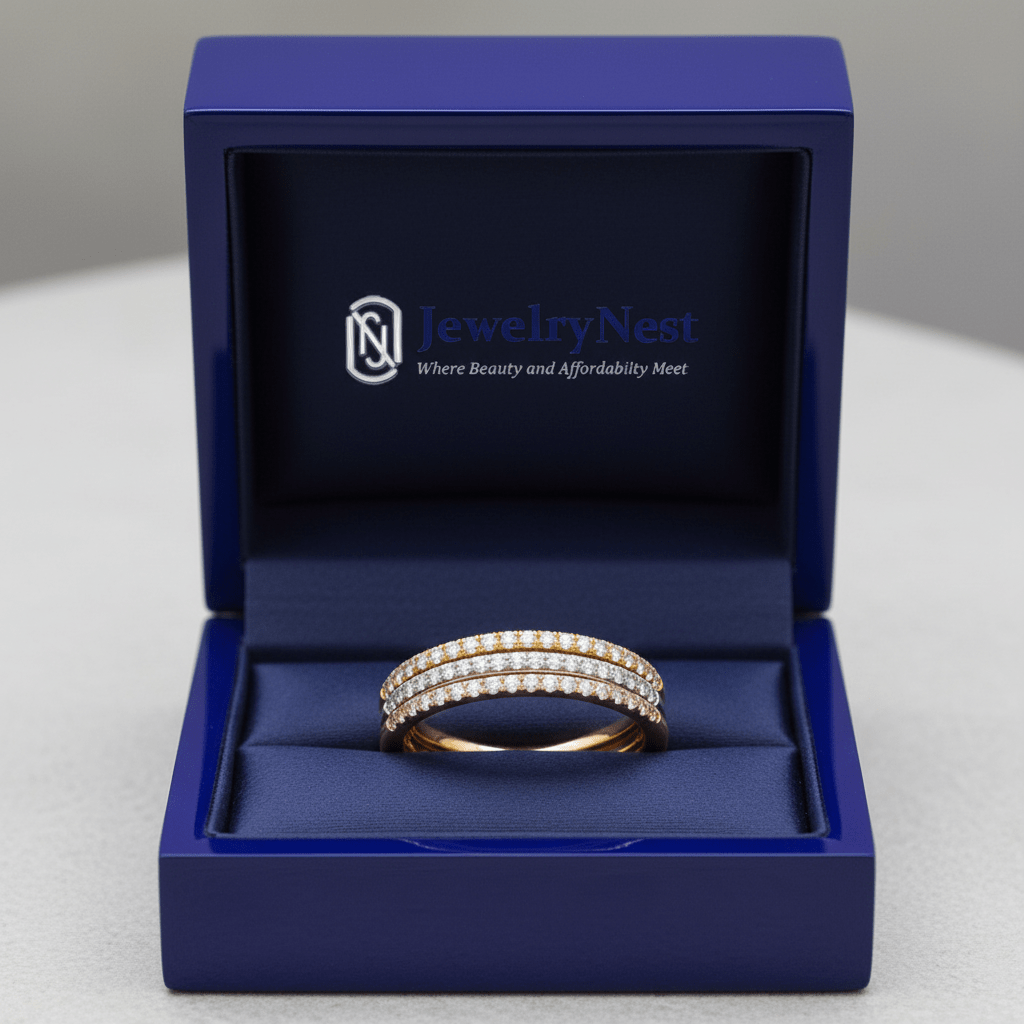 14k Solid Gold Diamond Stackable Ring Set (1.08.ct.tw) - JewelryNest LLC