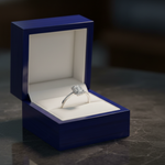 14K Lab-Grown Diamond Engagement Ring in royal blue jewelry box
